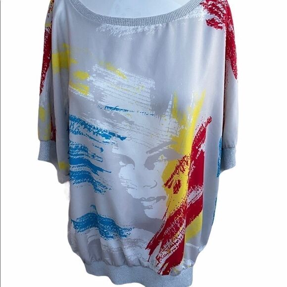 Catherine Malandrino Top For Women Joey Blouse Top Sz L Off Shoulder MultiColor - Picture 1 of 6